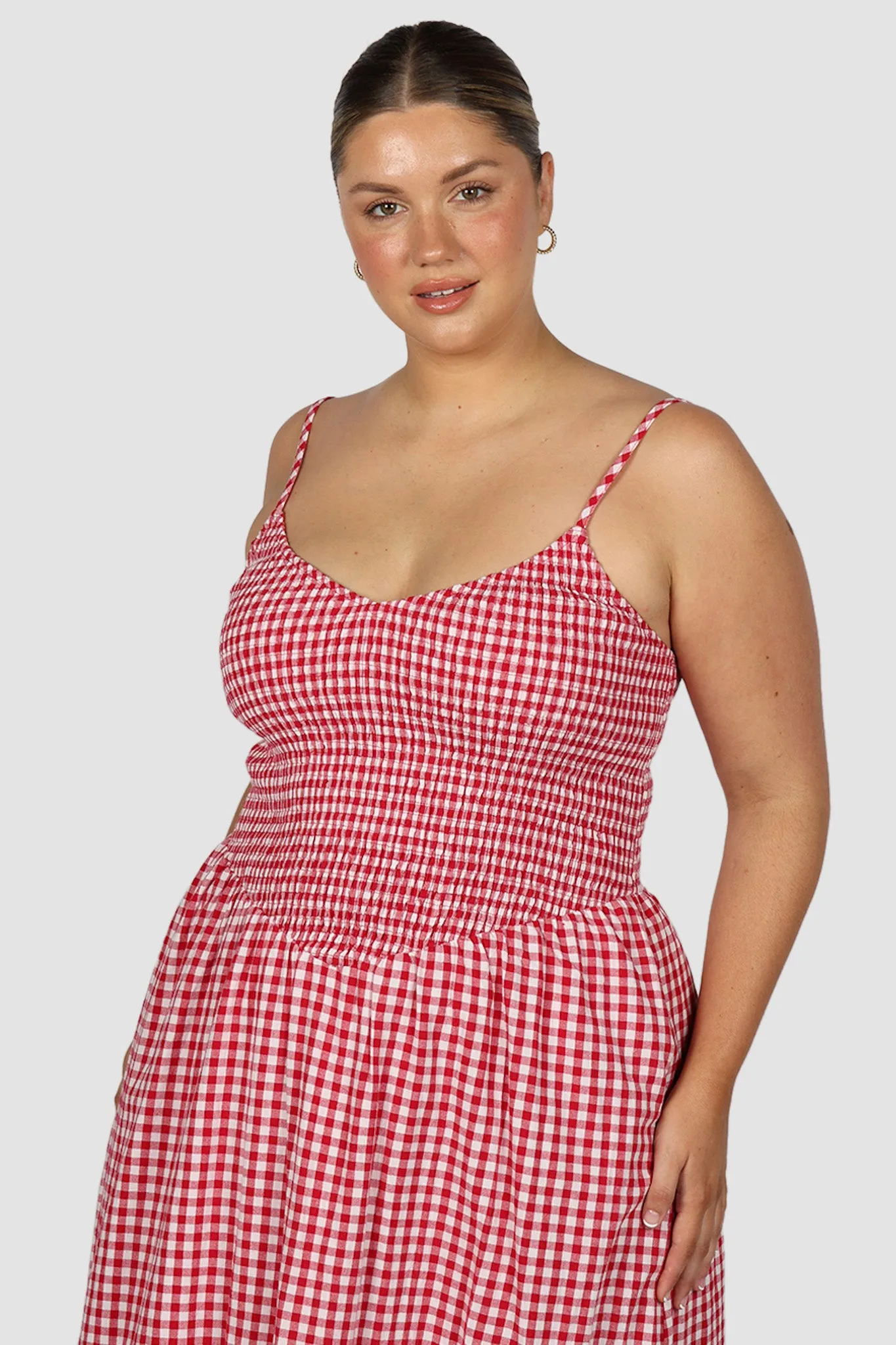 YARA DRESS RED GINGHAM