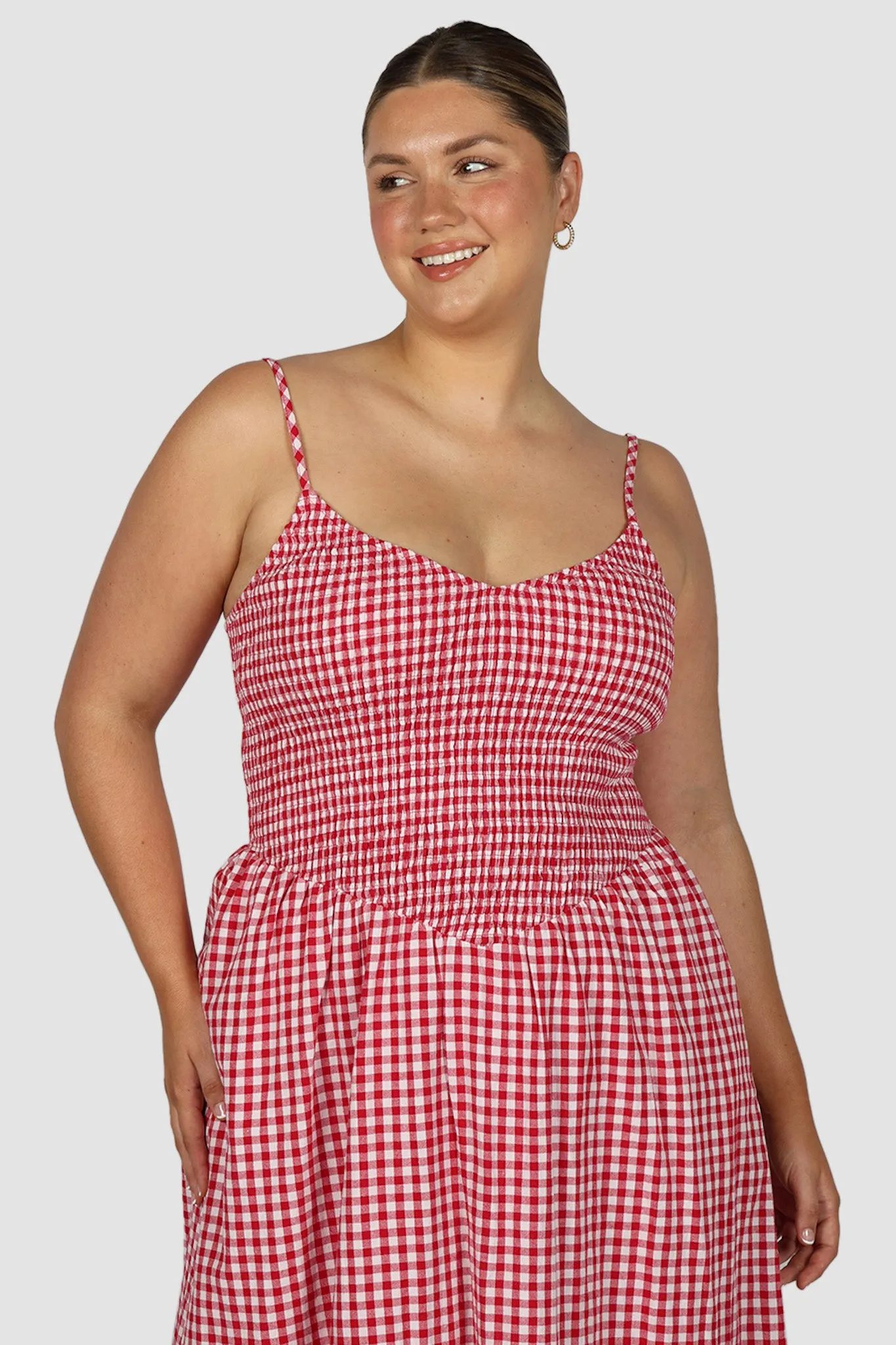 YARA DRESS RED GINGHAM