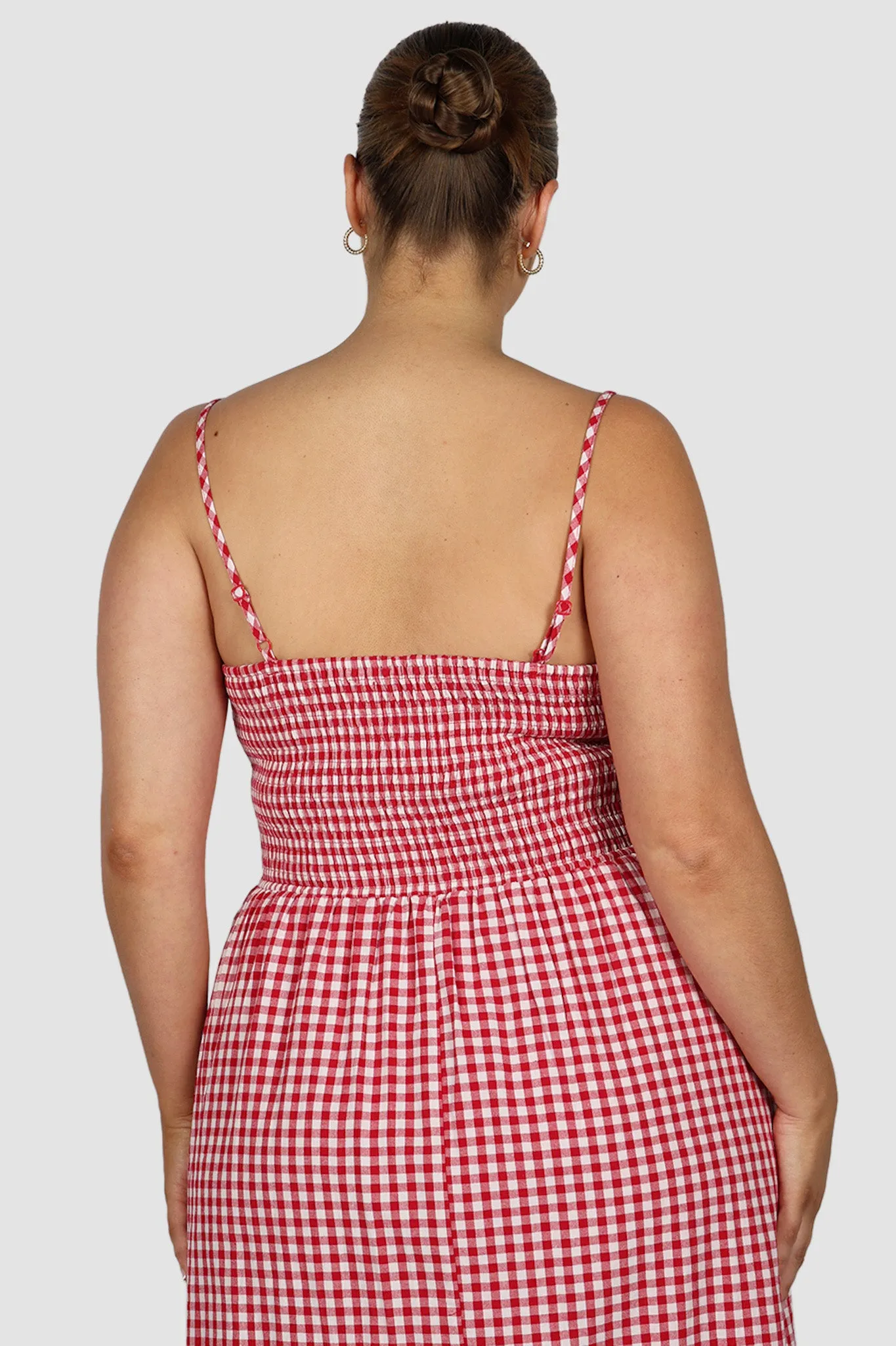 YARA DRESS RED GINGHAM