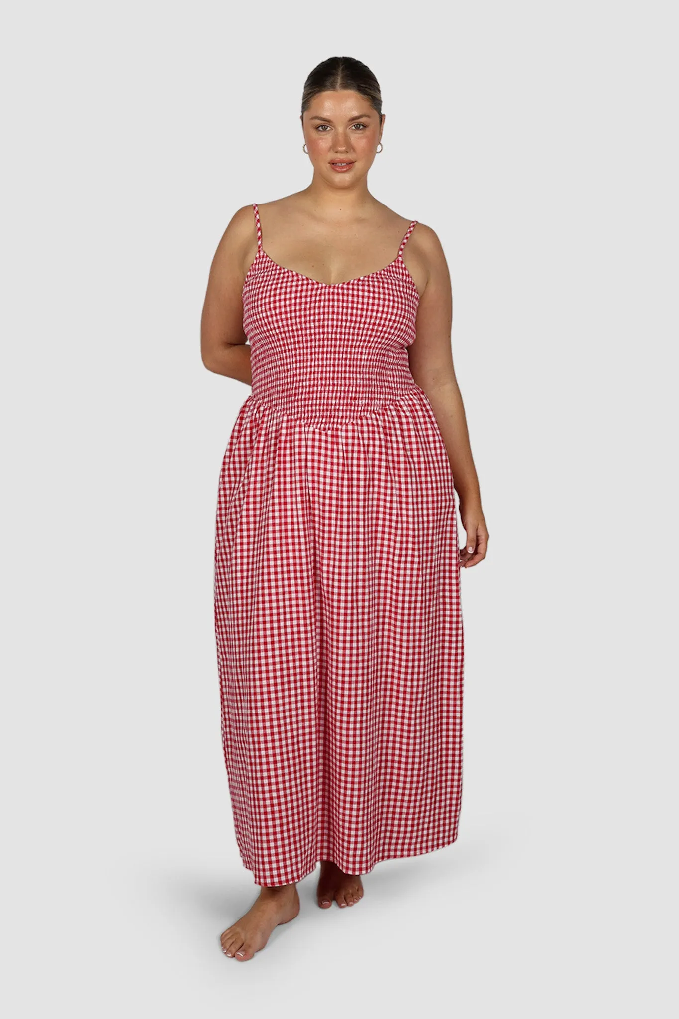 YARA DRESS RED GINGHAM