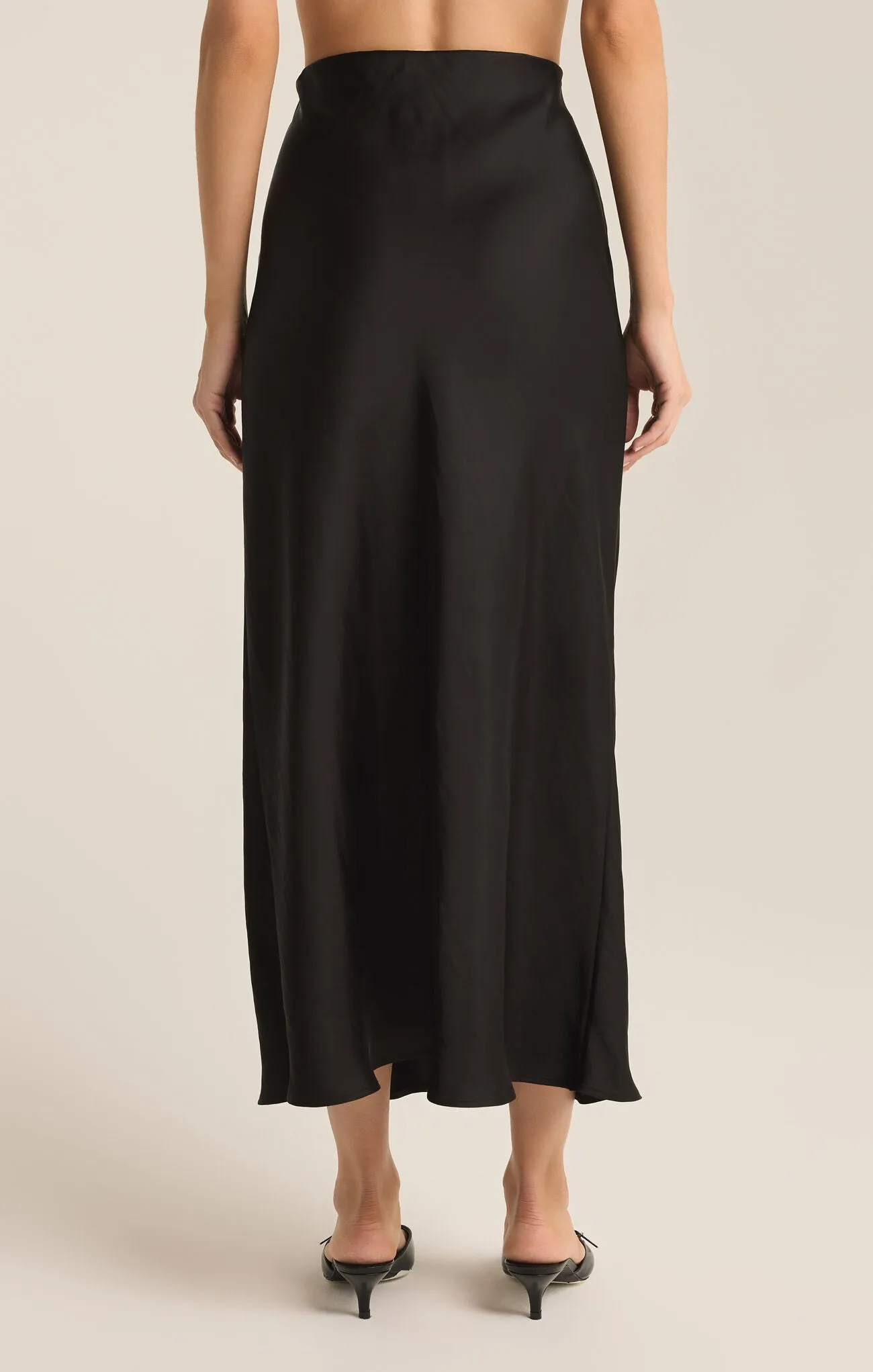 Z SUPPLY - EUROPA POLY SHEEN SKIRT BLACK