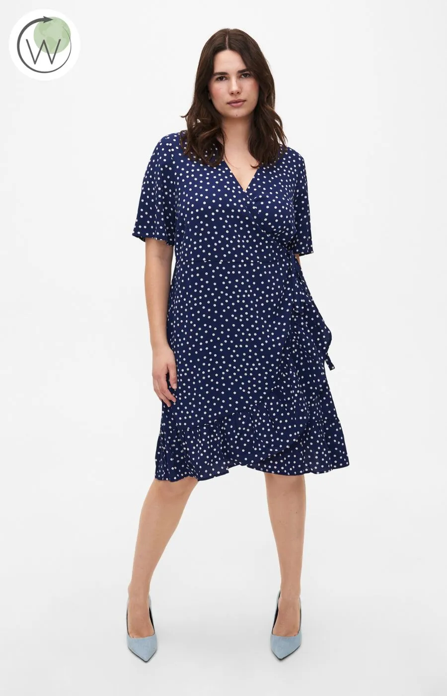 Zizzi Anni Polka Dot Wrap Dress