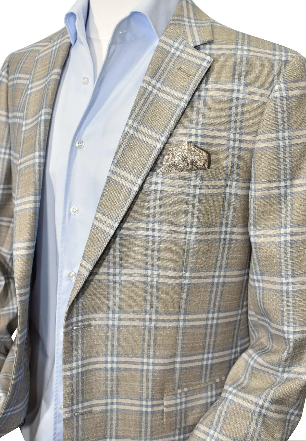 ZR29411 Tan Plaid Sport Coat